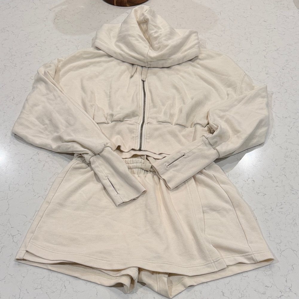 Vitality Remedy Utility Skort and Zip Hoodie Bone Washed